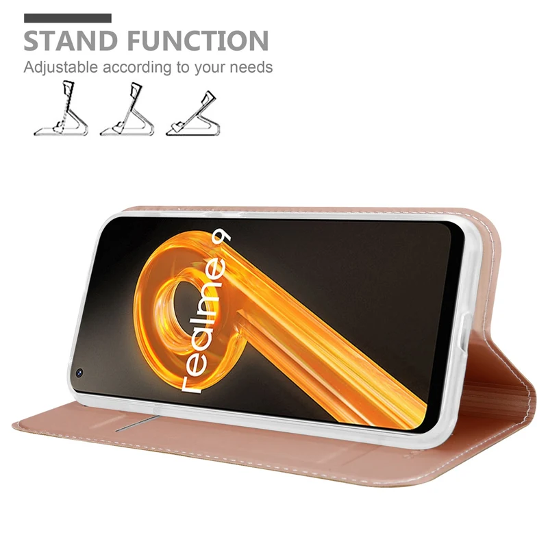 Cadorabo Hülle kompatibel mit Realme 9 4G / 9 PRO+ Schutzhülle mit Magnetverschluss, Standfunktion und Kartenfach