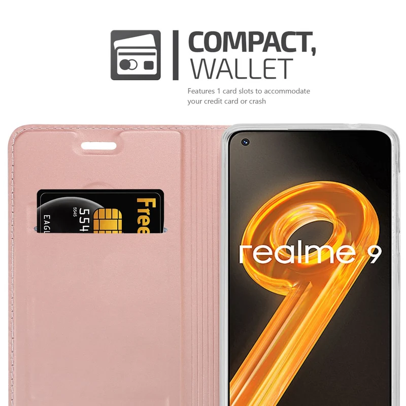 Cadorabo Hülle kompatibel mit Realme 9 4G / 9 PRO+ Schutzhülle mit Magnetverschluss, Standfunktion und Kartenfach