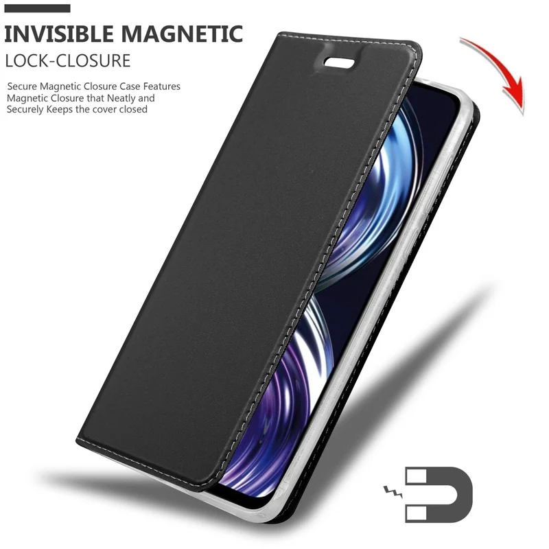 Cadorabo Hülle kompatibel mit Realme 8i / Narzo 50 4G Schutzhülle mit Magnetverschluss, Standfunktion und Kartenfach