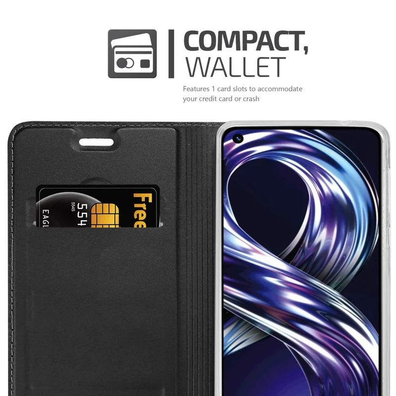 Cadorabo Hülle kompatibel mit Realme 8i / Narzo 50 4G Schutzhülle mit Magnetverschluss, Standfunktion und Kartenfach