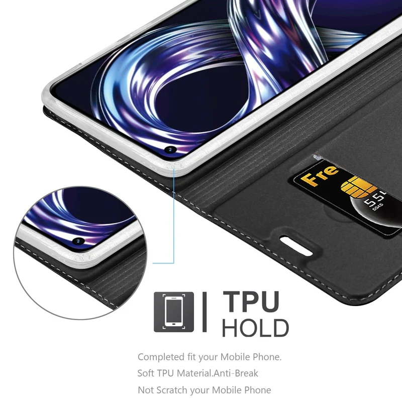Cadorabo Hülle kompatibel mit Realme 8i / Narzo 50 4G Schutzhülle mit Magnetverschluss, Standfunktion und Kartenfach