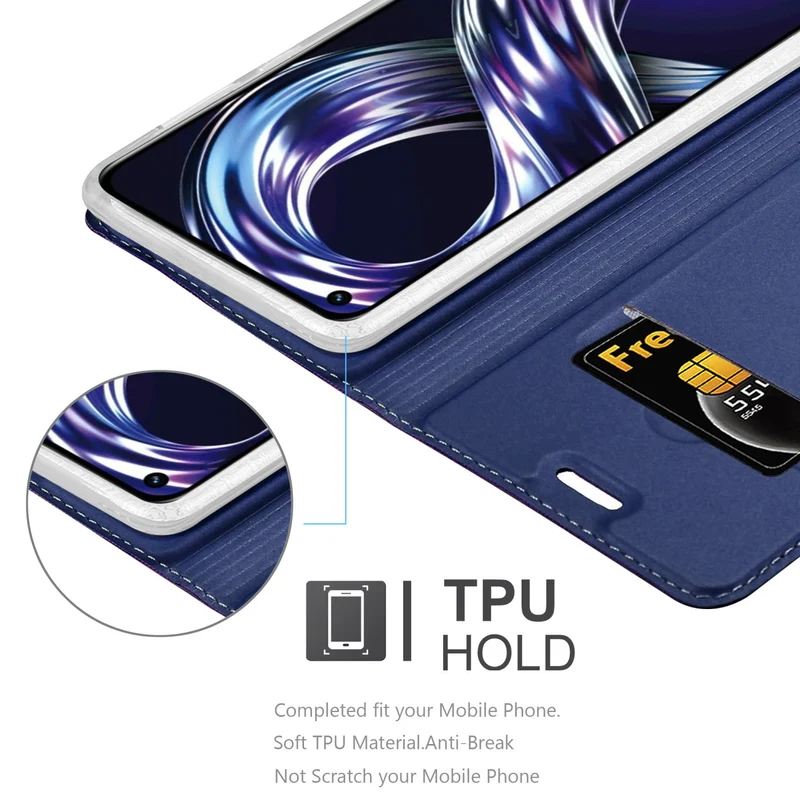 Cadorabo Hülle kompatibel mit Realme 8i / Narzo 50 4G Schutzhülle mit Magnetverschluss, Standfunktion und Kartenfach