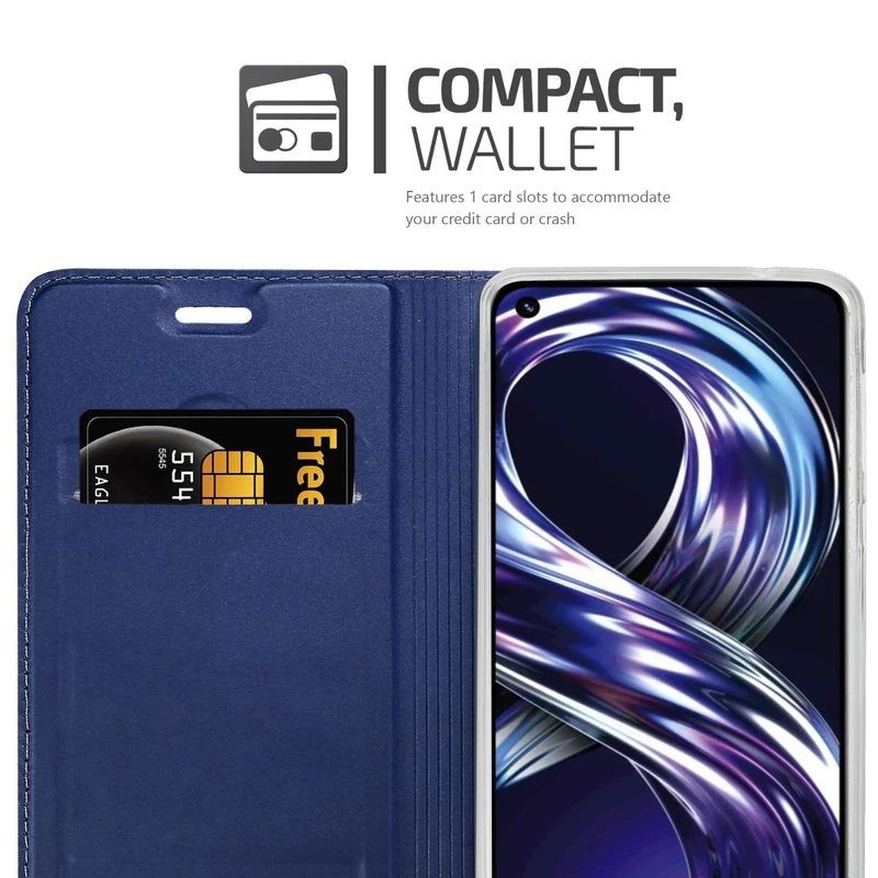 Cadorabo Hülle kompatibel mit Realme 8i / Narzo 50 4G Schutzhülle mit Magnetverschluss, Standfunktion und Kartenfach