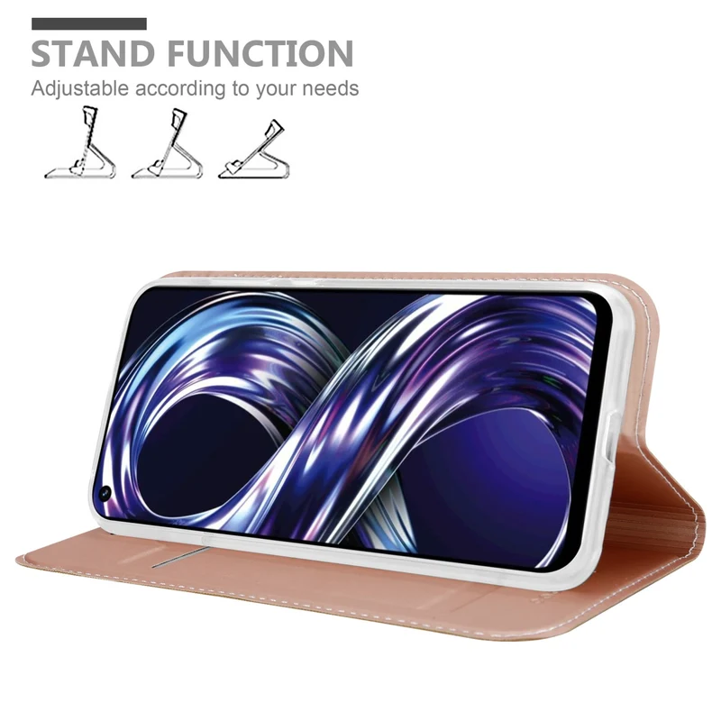 Cadorabo Hülle kompatibel mit Realme 8i / Narzo 50 4G Schutzhülle mit Magnetverschluss, Standfunktion und Kartenfach