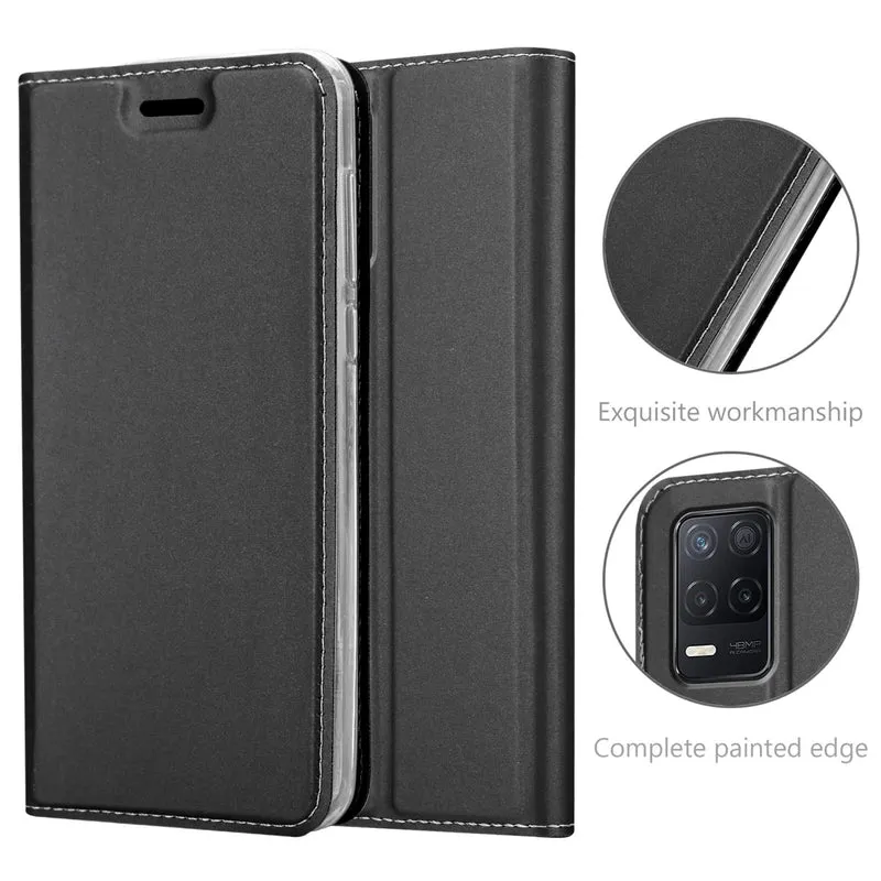 Cadorabo Hülle kompatibel mit Realme 8 5G / V13 / Q3 / Q3i / Narzo 30 5G Schutzhülle mit Magnetverschluss, Standfunktion und Kartenfach