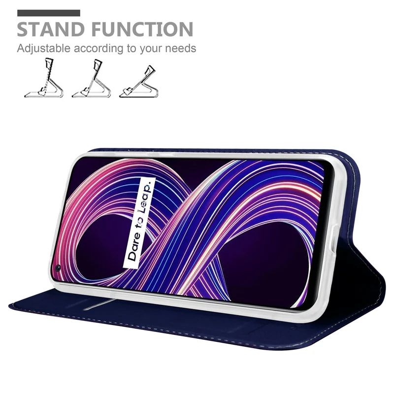 Cadorabo Hülle kompatibel mit Realme 8 5G / V13 / Q3 / Q3i / Narzo 30 5G Schutzhülle mit Magnetverschluss, Standfunktion und Kartenfach