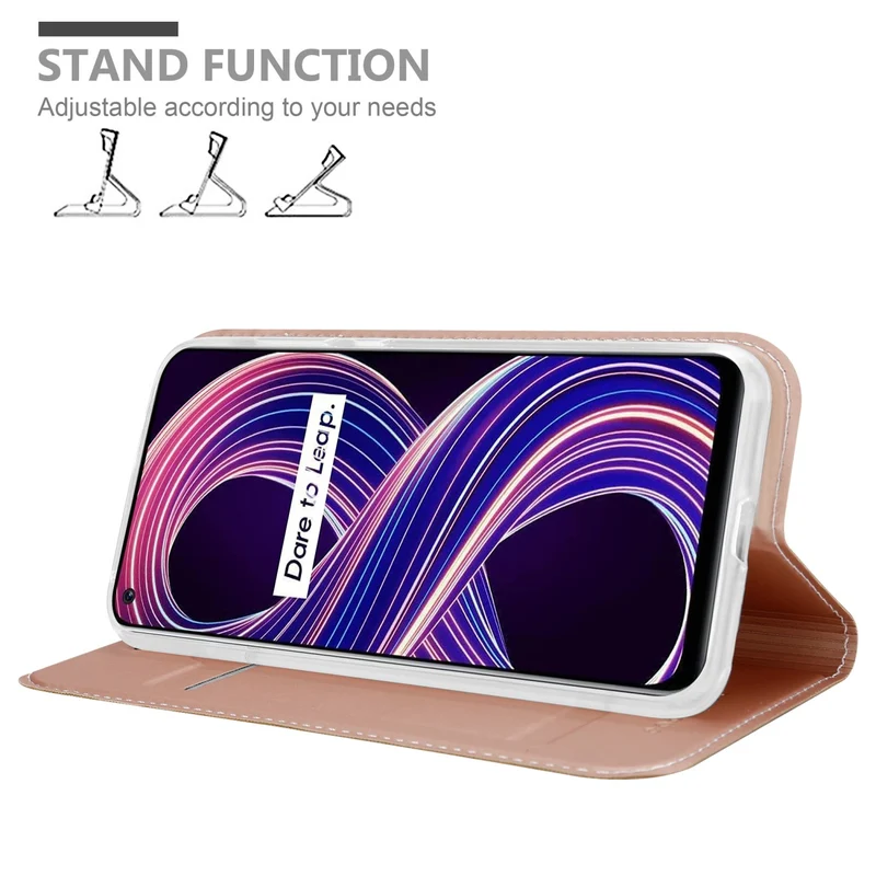 Cadorabo Hülle kompatibel mit Realme 8 5G / V13 / Q3 / Q3i / Narzo 30 5G Schutzhülle mit Magnetverschluss, Standfunktion und Kartenfach
