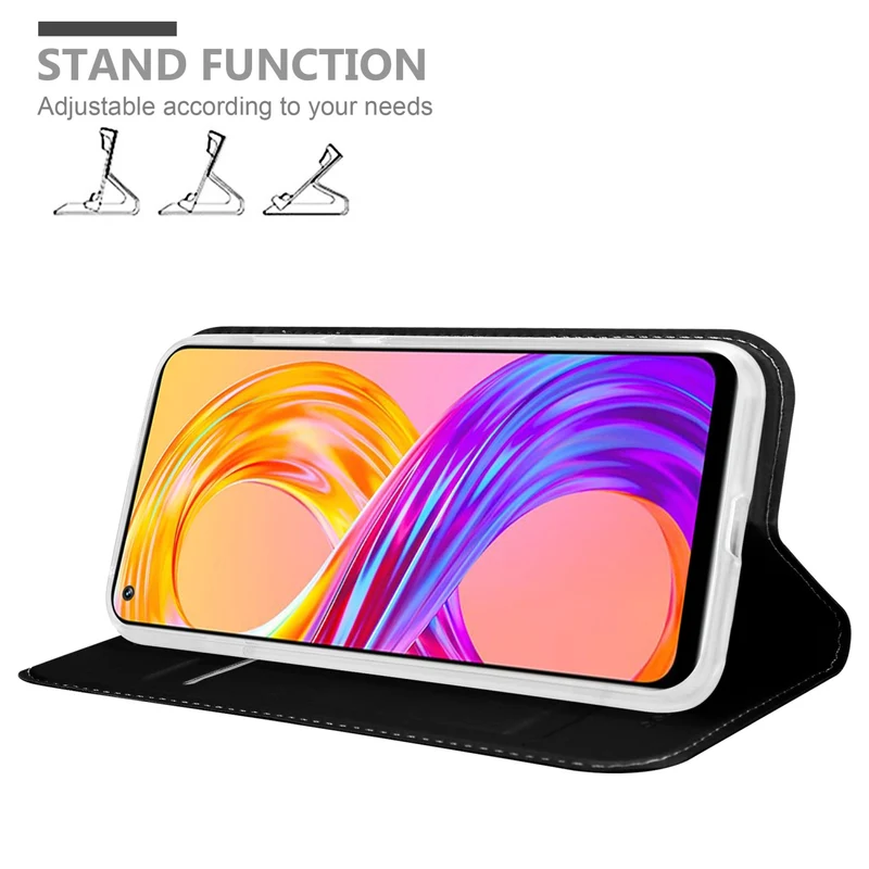 Cadorabo Hülle kompatibel mit Realme 8 4G / 8 PRO Schutzhülle mit Magnetverschluss, Standfunktion und Kartenfach