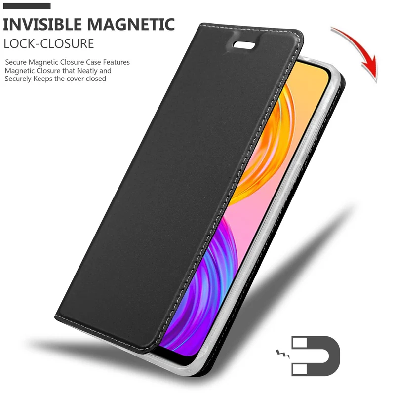 Cadorabo Hülle kompatibel mit Realme 8 4G / 8 PRO Schutzhülle mit Magnetverschluss, Standfunktion und Kartenfach