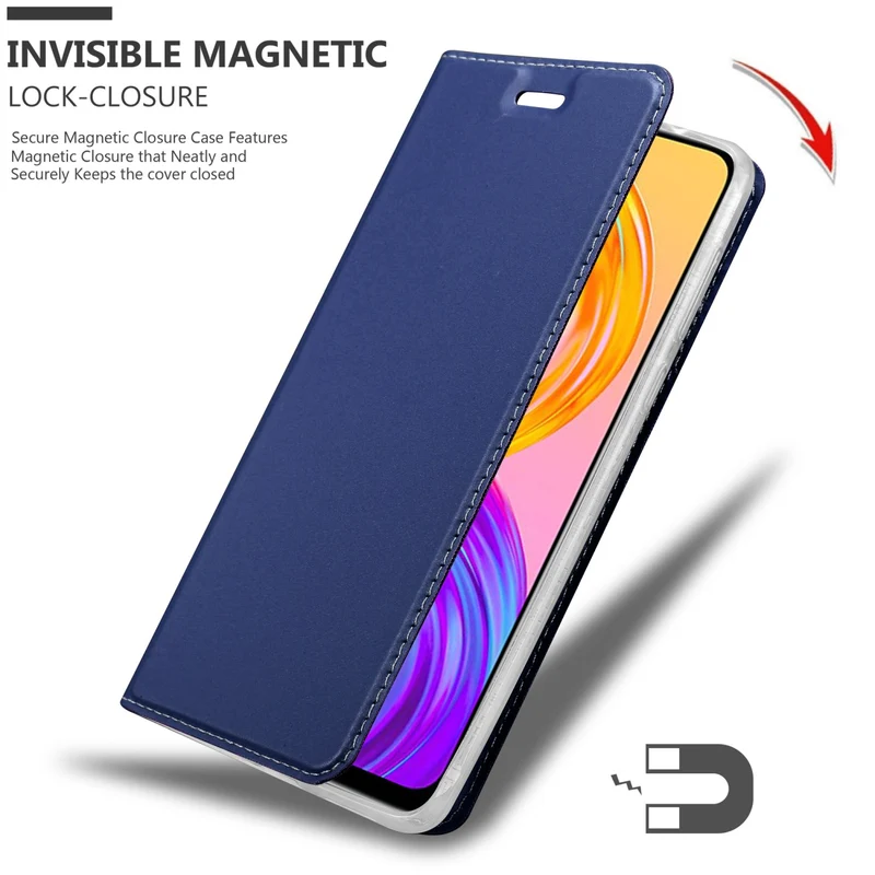 Cadorabo Hülle kompatibel mit Realme 8 4G / 8 PRO Schutzhülle mit Magnetverschluss, Standfunktion und Kartenfach