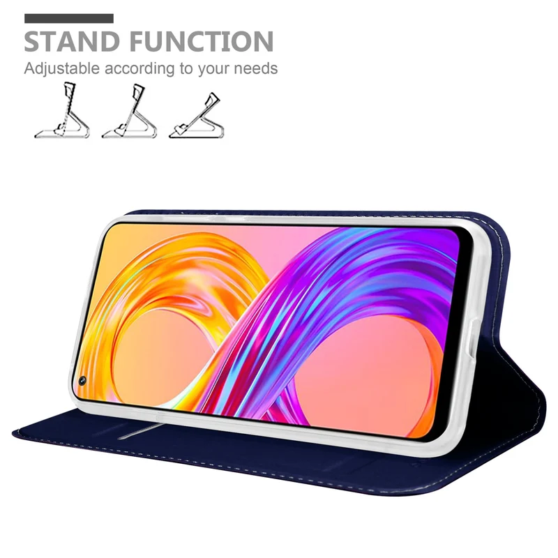 Cadorabo Hülle kompatibel mit Realme 8 4G / 8 PRO Schutzhülle mit Magnetverschluss, Standfunktion und Kartenfach