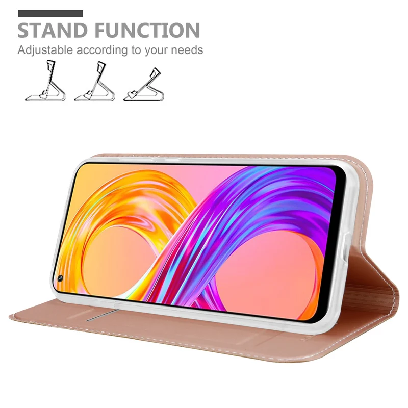 Cadorabo Hülle kompatibel mit Realme 8 4G / 8 PRO Schutzhülle mit Magnetverschluss, Standfunktion und Kartenfach