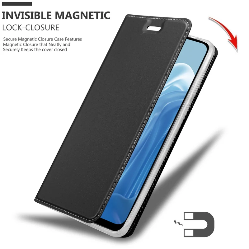 Cadorabo Hülle kompatibel mit Realme 7 5G Schutzhülle mit Magnetverschluss, Standfunktion und Kartenfach