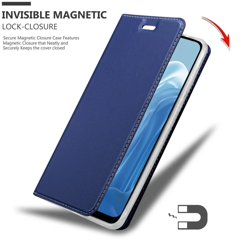 Cadorabo Hülle kompatibel mit Realme 7 5G Schutzhülle mit Magnetverschluss, Standfunktion und Kartenfach