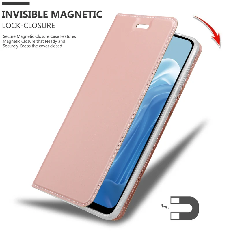 Cadorabo Hülle kompatibel mit Realme 7 5G Schutzhülle mit Magnetverschluss, Standfunktion und Kartenfach