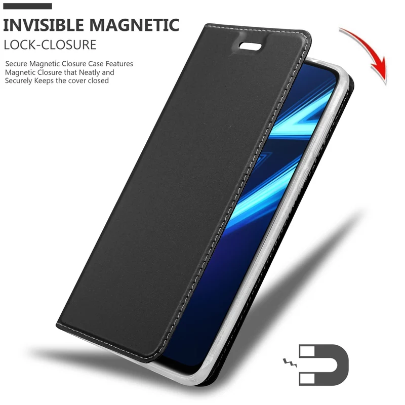 Cadorabo Hülle kompatibel mit Realme 6 PRO Schutzhülle mit Magnetverschluss, Standfunktion und Kartenfach