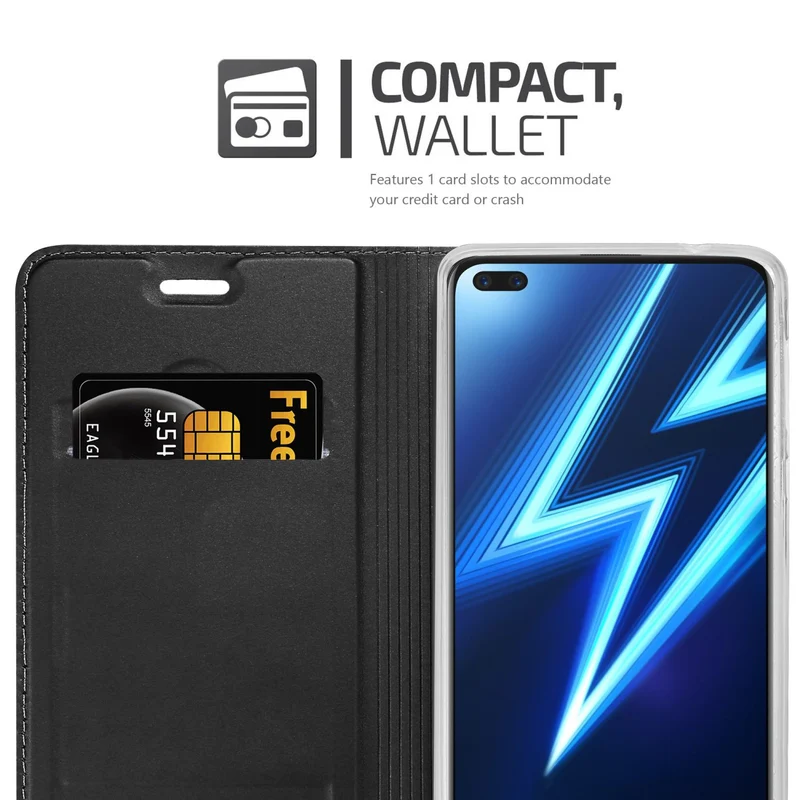 Cadorabo Hülle kompatibel mit Realme 6 PRO Schutzhülle mit Magnetverschluss, Standfunktion und Kartenfach