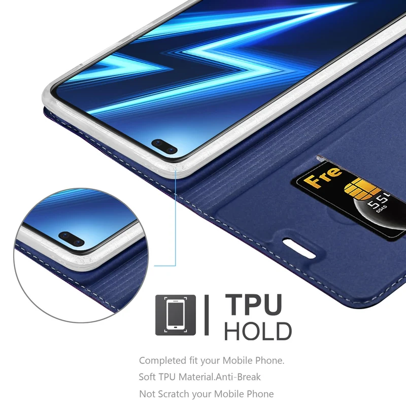 Cadorabo Hülle kompatibel mit Realme 6 PRO Schutzhülle mit Magnetverschluss, Standfunktion und Kartenfach