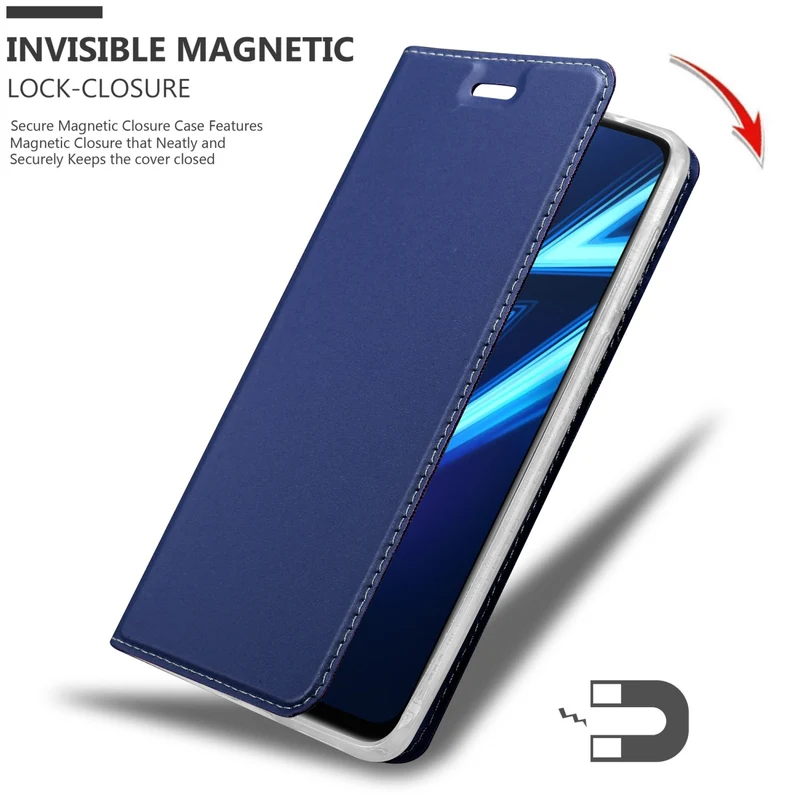 Cadorabo Hülle kompatibel mit Realme 6 PRO Schutzhülle mit Magnetverschluss, Standfunktion und Kartenfach