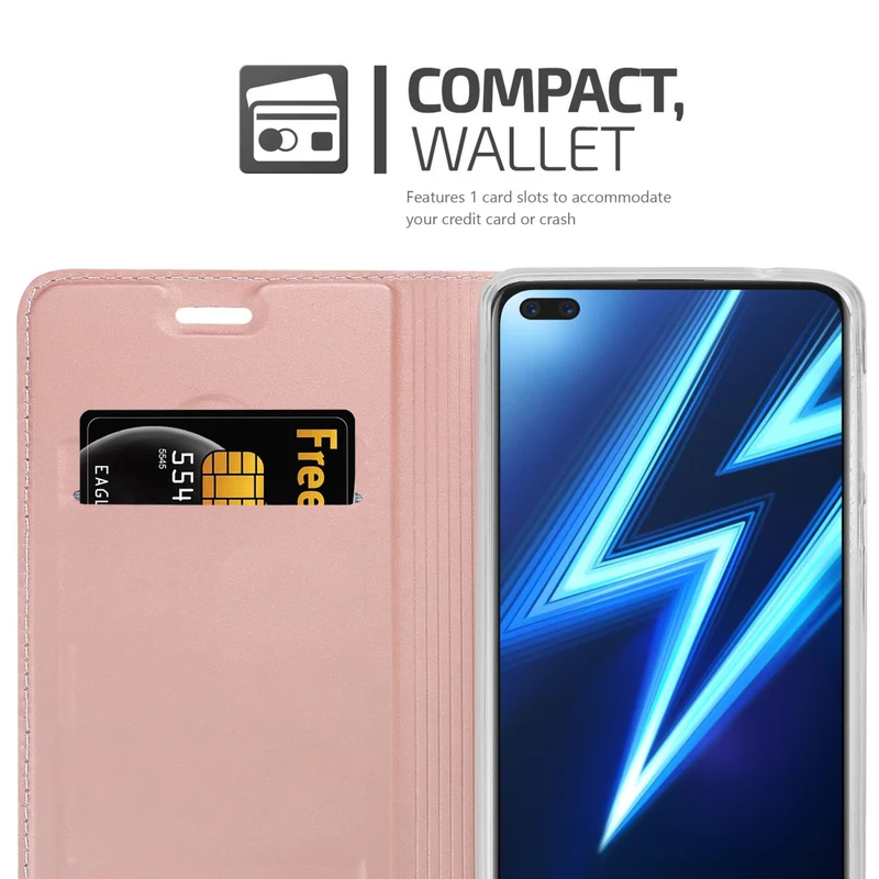 Cadorabo Hülle kompatibel mit Realme 6 PRO Schutzhülle mit Magnetverschluss, Standfunktion und Kartenfach