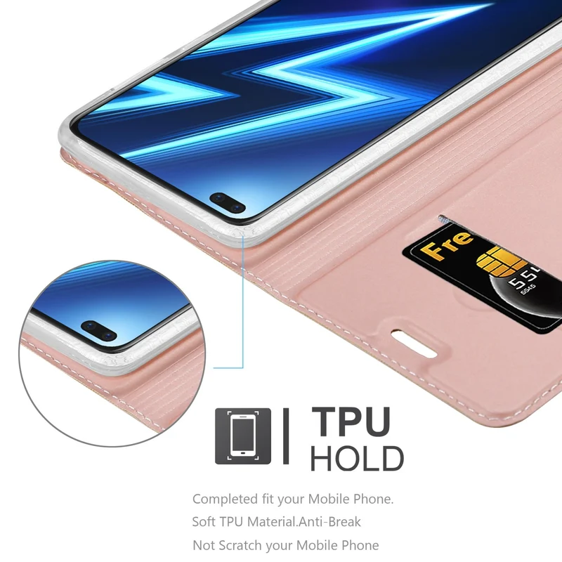 Cadorabo Hülle kompatibel mit Realme 6 PRO Schutzhülle mit Magnetverschluss, Standfunktion und Kartenfach