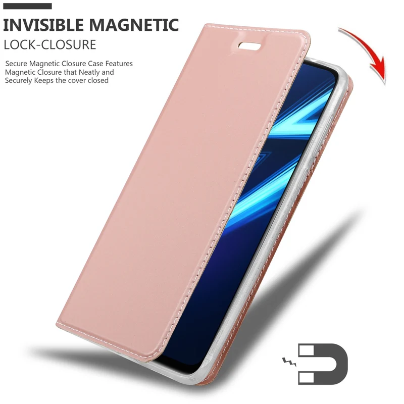 Cadorabo Hülle kompatibel mit Realme 6 PRO Schutzhülle mit Magnetverschluss, Standfunktion und Kartenfach