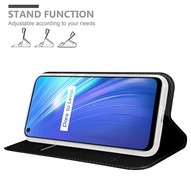 Cadorabo Hülle kompatibel mit Realme 6 4G / 6s Schutzhülle mit Magnetverschluss, Standfunktion und Kartenfach