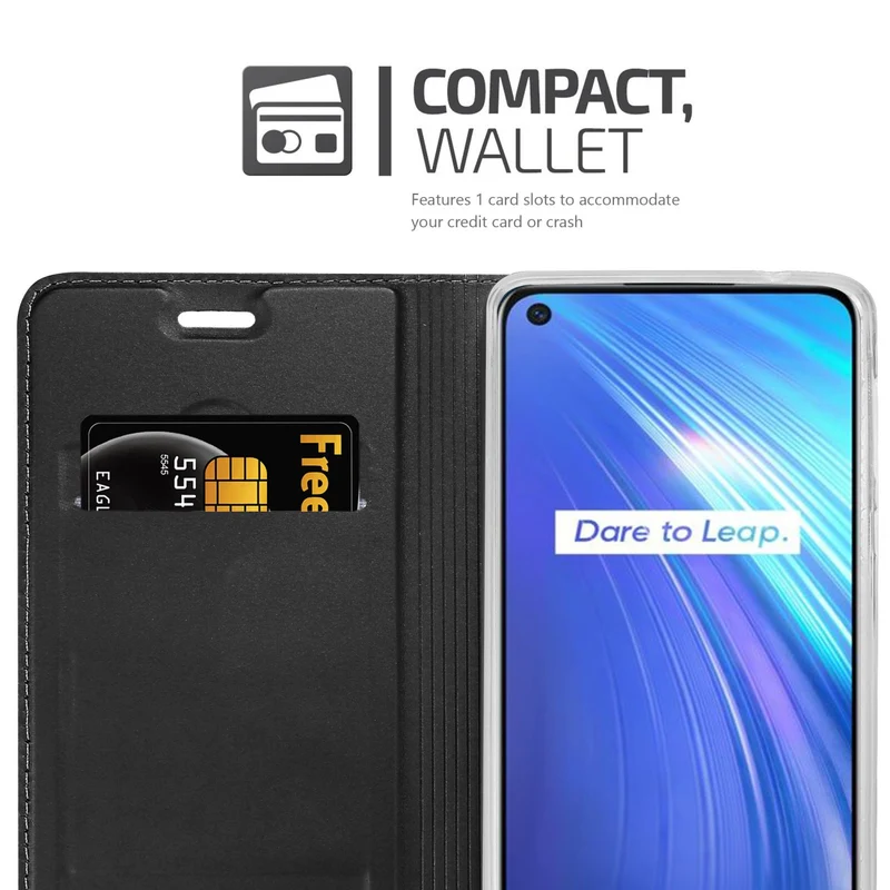 Cadorabo Hülle kompatibel mit Realme 6 4G / 6s Schutzhülle mit Magnetverschluss, Standfunktion und Kartenfach