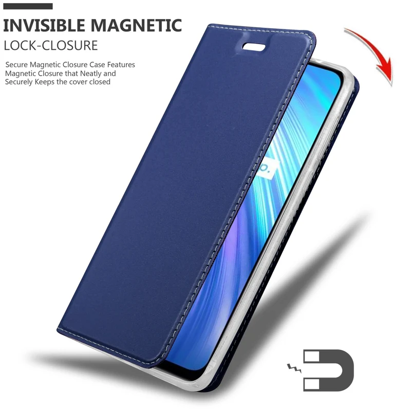 Cadorabo Hülle kompatibel mit Realme 6 4G / 6s Schutzhülle mit Magnetverschluss, Standfunktion und Kartenfach