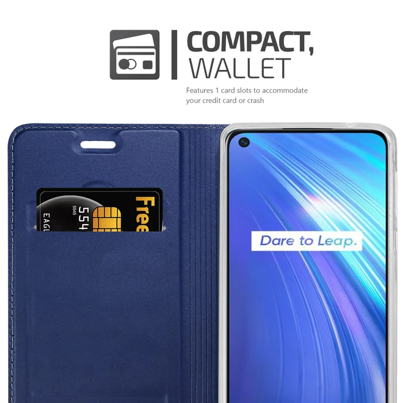 Cadorabo Hülle kompatibel mit Realme 6 4G / 6s Schutzhülle mit Magnetverschluss, Standfunktion und Kartenfach