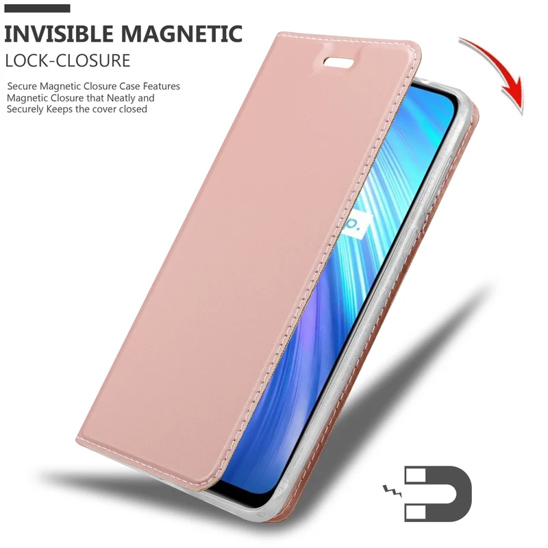 Cadorabo Hülle kompatibel mit Realme 6 4G / 6s Schutzhülle mit Magnetverschluss, Standfunktion und Kartenfach