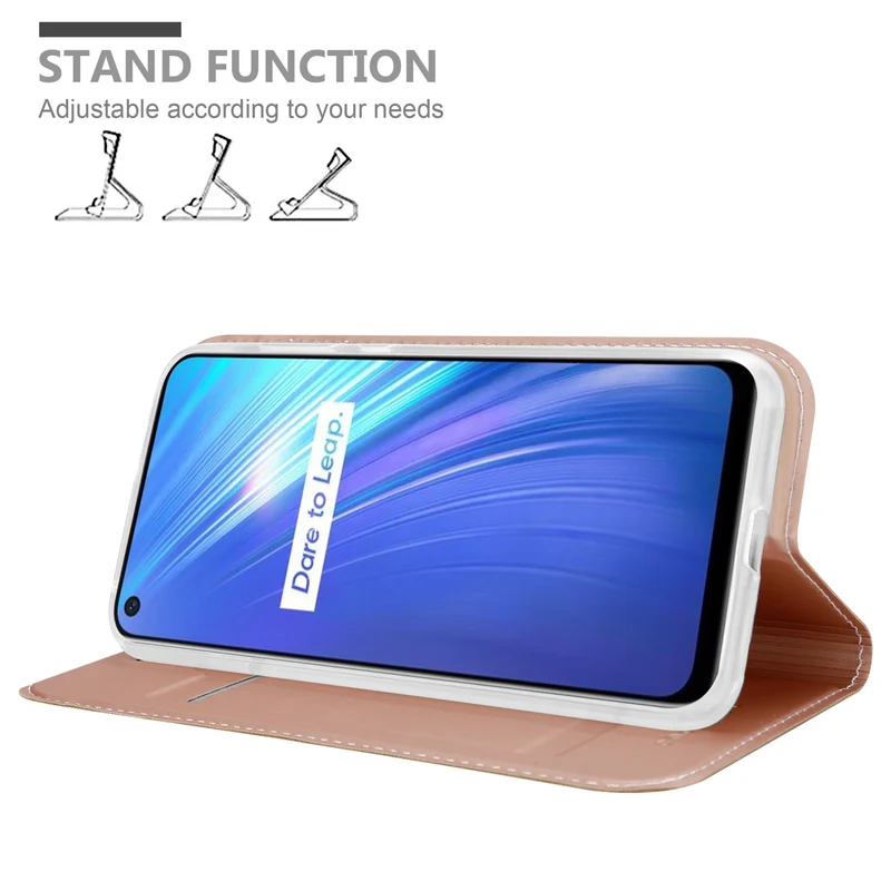Cadorabo Hülle kompatibel mit Realme 6 4G / 6s Schutzhülle mit Magnetverschluss, Standfunktion und Kartenfach