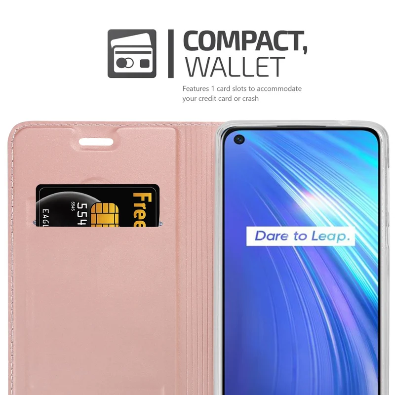 Cadorabo Hülle kompatibel mit Realme 6 4G / 6s Schutzhülle mit Magnetverschluss, Standfunktion und Kartenfach