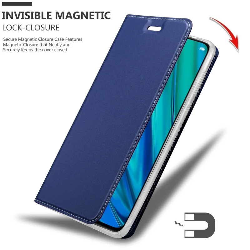 Cadorabo Hülle kompatibel mit Realme 5 PRO / Realme Q Schutzhülle mit Magnetverschluss, Standfunktion und Kartenfach