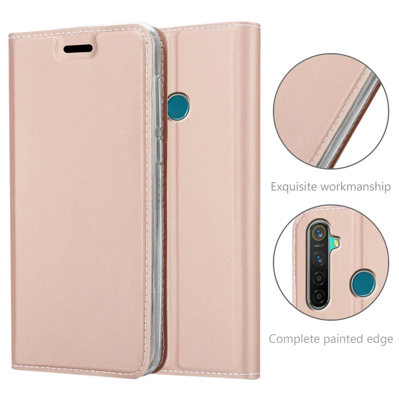 Cadorabo Hülle kompatibel mit Realme 5 PRO / Realme Q Schutzhülle mit Magnetverschluss, Standfunktion und Kartenfach