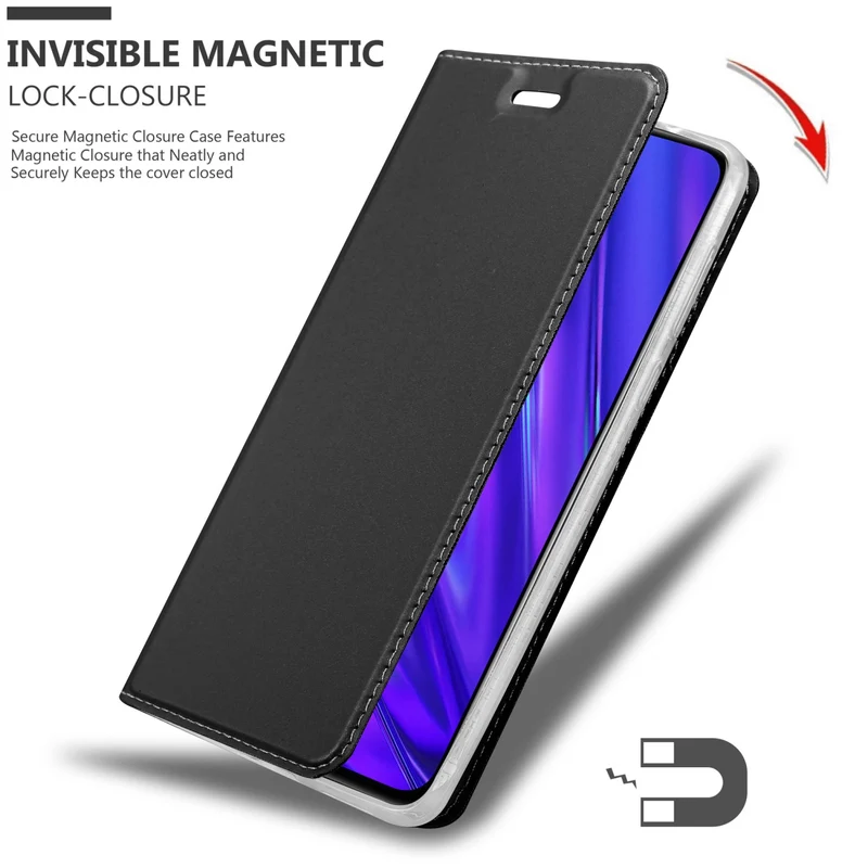 Cadorabo Hülle kompatibel mit Realme 5 / 5i / 6i / C3 Schutzhülle mit Magnetverschluss, Standfunktion und Kartenfach