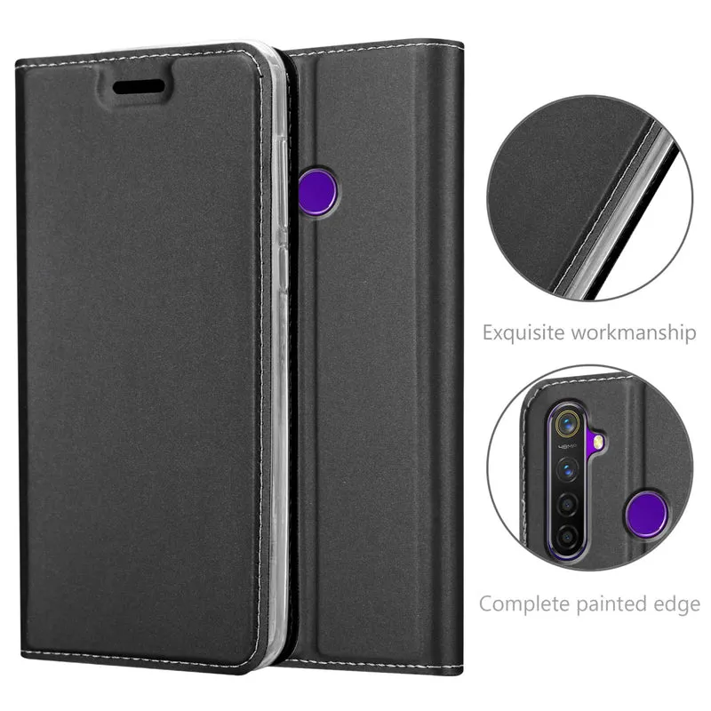 Cadorabo Hülle kompatibel mit Realme 5 / 5i / 6i / C3 Schutzhülle mit Magnetverschluss, Standfunktion und Kartenfach