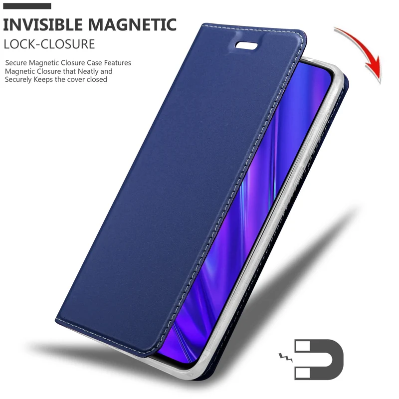 Cadorabo Hülle kompatibel mit Realme 5 / 5i / 6i / C3 Schutzhülle mit Magnetverschluss, Standfunktion und Kartenfach
