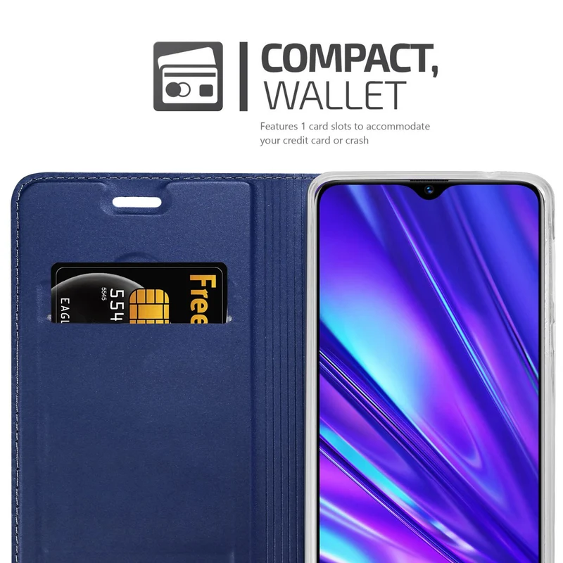 Cadorabo Hülle kompatibel mit Realme 5 / 5i / 6i / C3 Schutzhülle mit Magnetverschluss, Standfunktion und Kartenfach