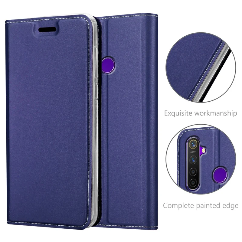 Cadorabo Hülle kompatibel mit Realme 5 / 5i / 6i / C3 Schutzhülle mit Magnetverschluss, Standfunktion und Kartenfach