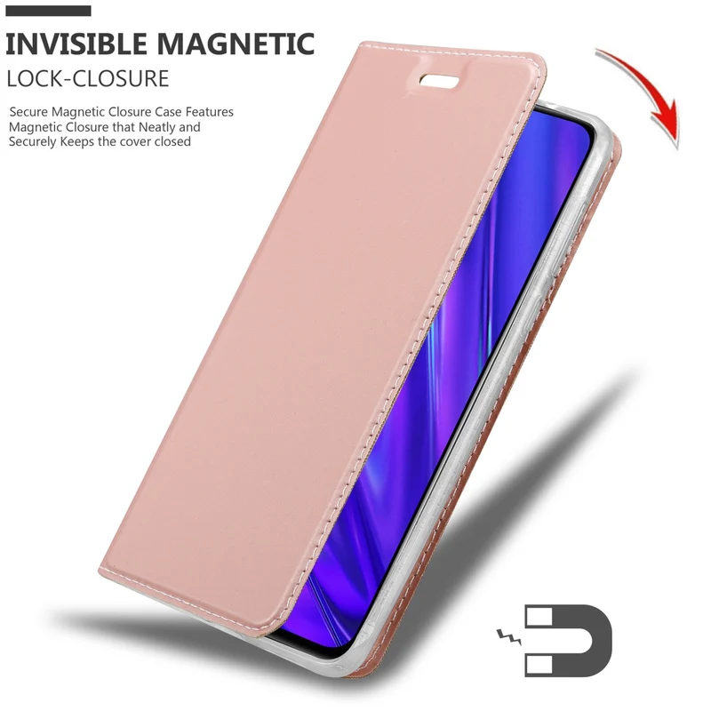 Cadorabo Hülle kompatibel mit Realme 5 / 5i / 6i / C3 Schutzhülle mit Magnetverschluss, Standfunktion und Kartenfach
