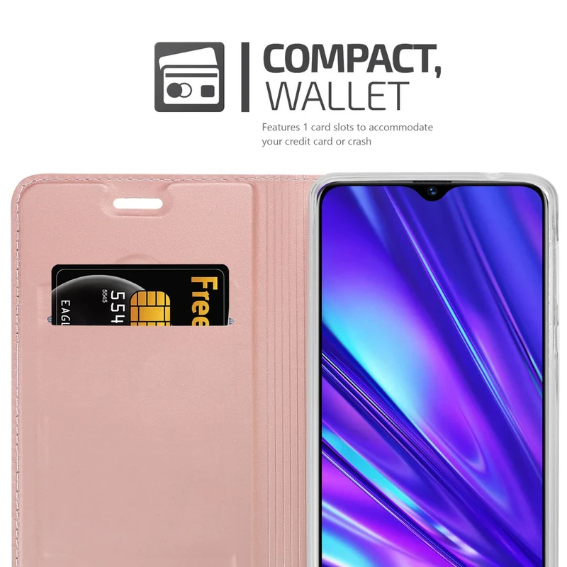 Cadorabo Hülle kompatibel mit Realme 5 / 5i / 6i / C3 Schutzhülle mit Magnetverschluss, Standfunktion und Kartenfach