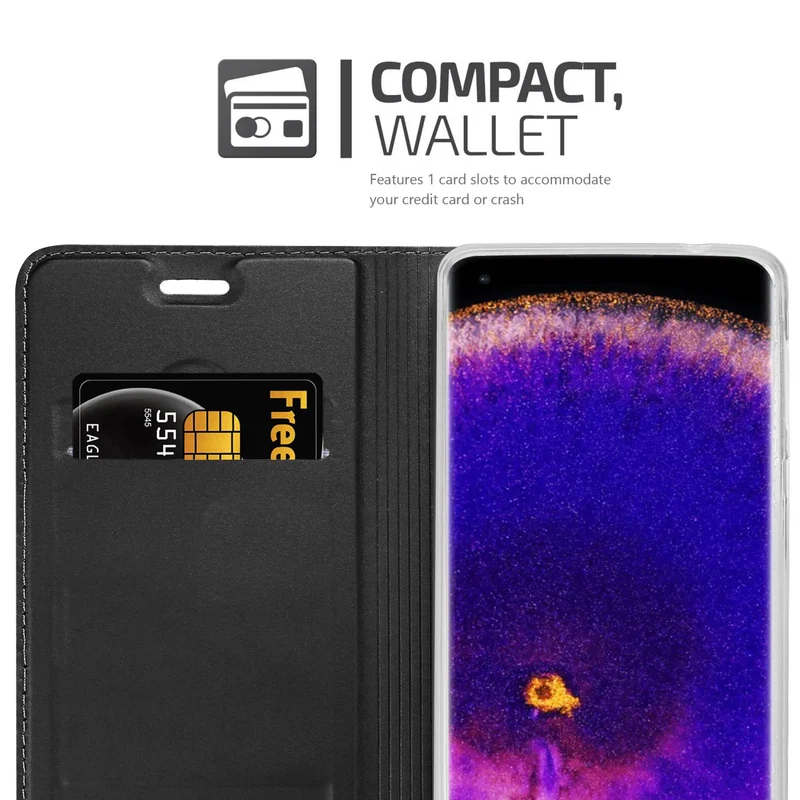 Cadorabo Hülle kompatibel mit Oppo FIND X5 PRO Schutzhülle mit Magnetverschluss, Standfunktion und Kartenfach
