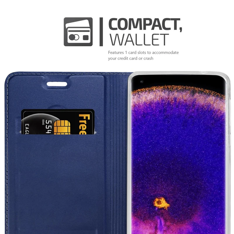 Cadorabo Hülle kompatibel mit Oppo FIND X5 PRO Schutzhülle mit Magnetverschluss, Standfunktion und Kartenfach