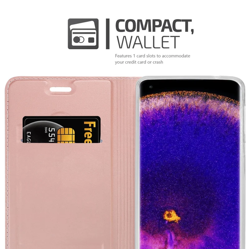 Cadorabo Hülle kompatibel mit Oppo FIND X5 PRO Schutzhülle mit Magnetverschluss, Standfunktion und Kartenfach