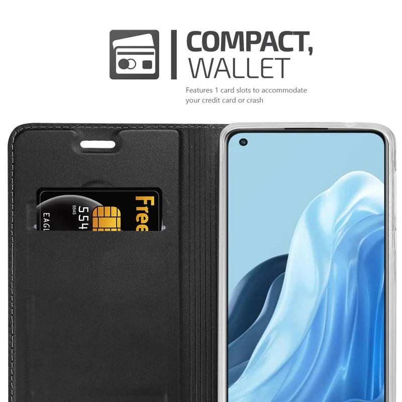 Cadorabo Hülle kompatibel mit Oppo FIND X5 LITE / Reno7 5G Schutzhülle mit Magnetverschluss, Standfunktion und Kartenfach