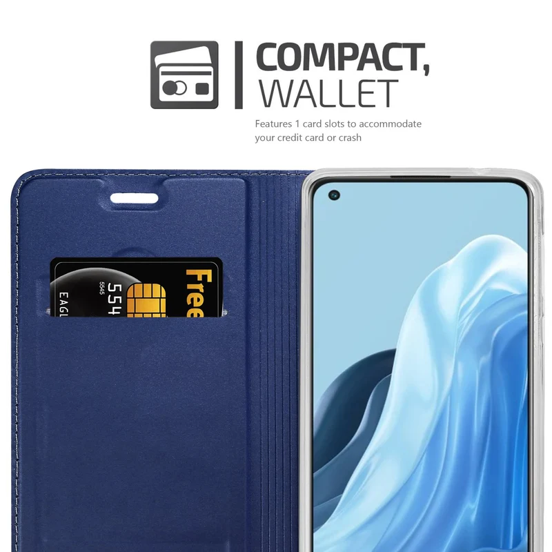 Cadorabo Hülle kompatibel mit Oppo FIND X5 LITE / Reno7 5G Schutzhülle mit Magnetverschluss, Standfunktion und Kartenfach