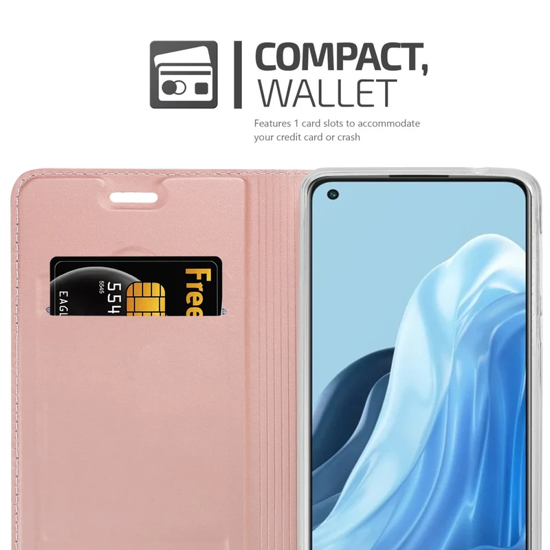 Cadorabo Hülle kompatibel mit Oppo FIND X5 LITE / Reno7 5G Schutzhülle mit Magnetverschluss, Standfunktion und Kartenfach