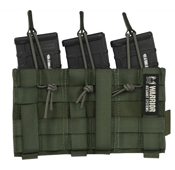 Warrior Assault Systems Triple MOLLE Open 5.56mm Mag/Bungee Retention with 3 Pistol Mag Pouches