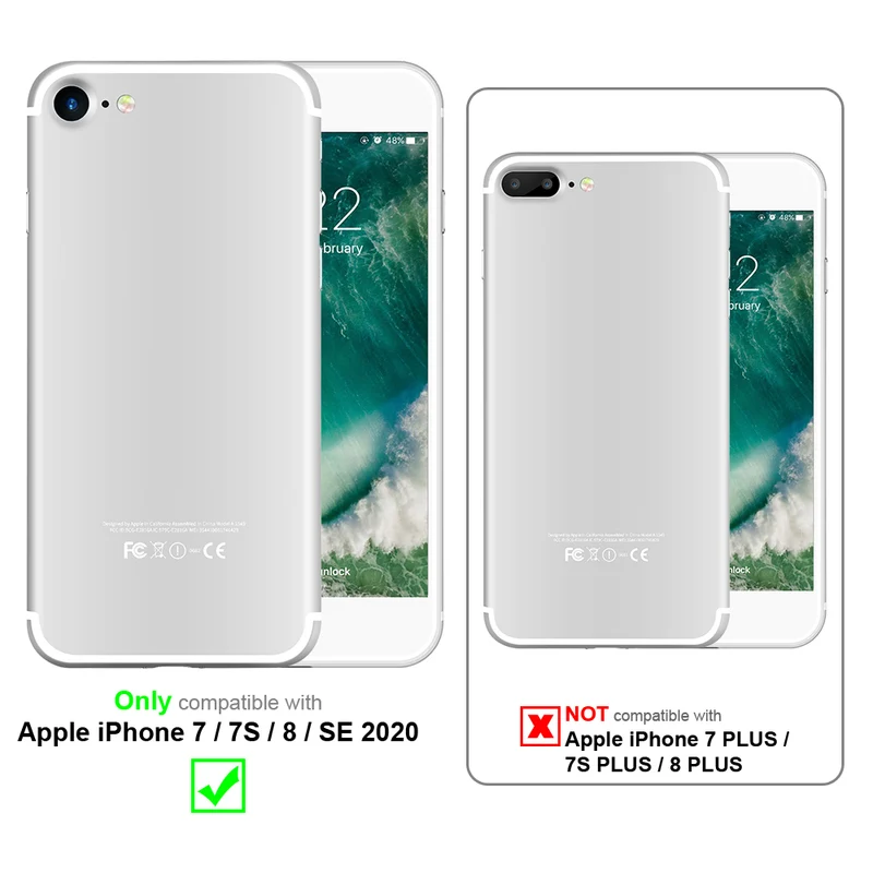 Cadorabo Hülle kompatibel mit Apple iPhone 7 / 7S / 8 / SE 2020 TPU Silikon Case Cover